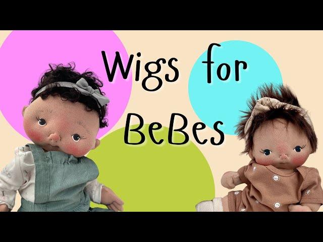 Sewing Wigs on Cloth Dolls - Faux Fur Wig + Mohair Wig for BeBes