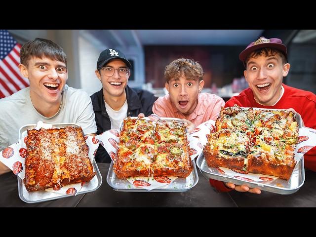 British College Students try Detroit Pizza!