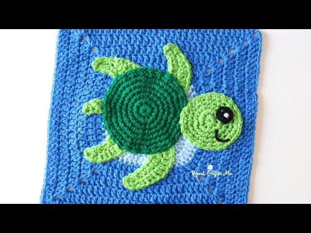 Crochet Sea Turtle - Under the Sea CAL Square 9