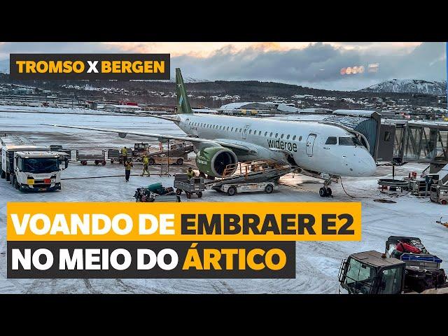 CHEGA DE SENTIR FRIO! Voando de Tromso para Bergen na Noruega no Embraer do Wideroe