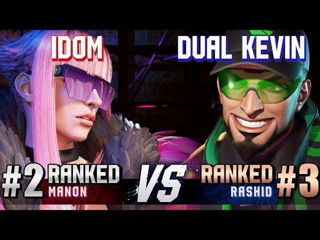 SF6 ▰ IDOM (#2 Ranked Manon) vs DUAL KEVIN (#3 Ranked Rashid) ▰ High Level Gameplay