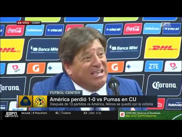 Piojo Herrera Enojado con Periodista en Conferencia, Pumas vs America 1-0