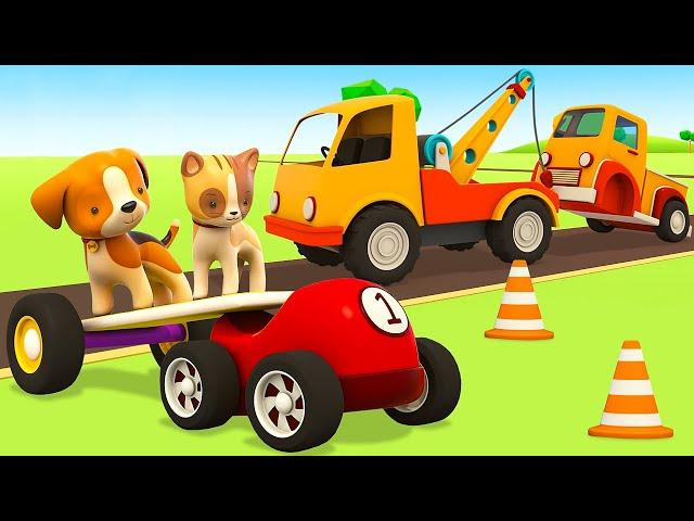 ¡Las aventuras del cachorrito !Vehículos de servicio.Dibujos animados de coches para niños