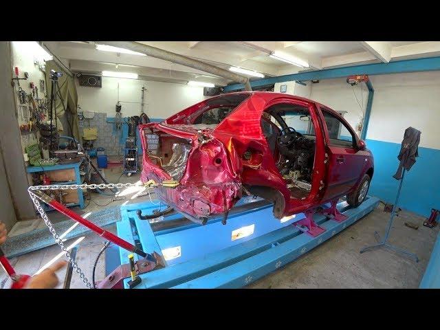   CHEVROLET Aveo. Установка на стапель. Вытяжка кузова.