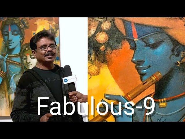 Subrata Das | The Fabulous 9 Contemporary art exhibition at Jehangir art gallery | Krishna Paintings