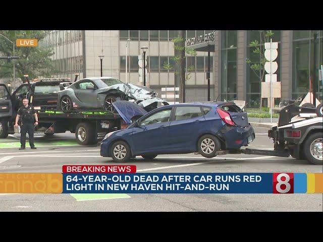 64-year-old dead after car runs red light in New Haven hit-and-run