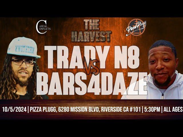 Bars4daze vs Trady N8 | The Harvest | Hosted by TBG | Casual Conflicts Rap Battle