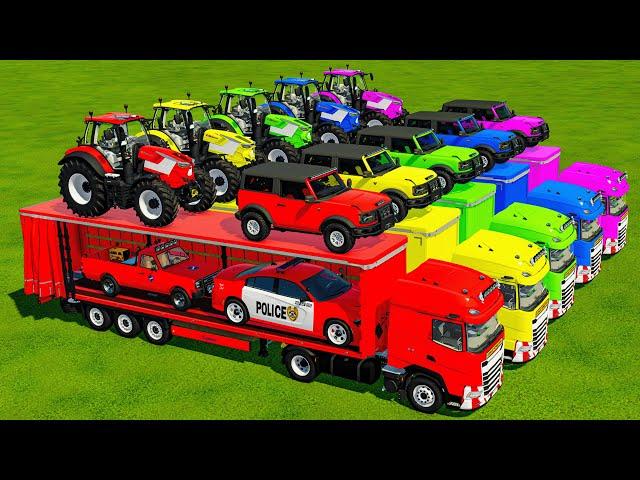 TRANSPORTING COLOR CHEVROLET, DACIA, AUDI, DACIA, CHEVROLET INTO GARAGES! - Farming Simulator 22