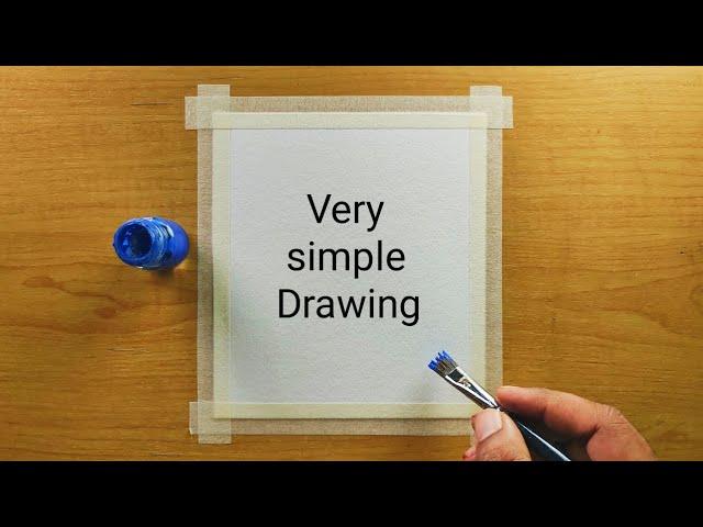 Very Easy Drawing / easy watercolor painting for beginners / Very simple drawing