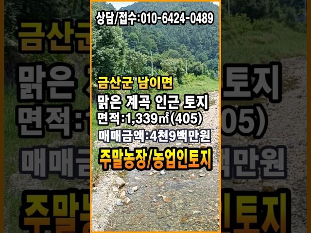 금산토지 맑은 계곡 인근 금산땅 주말농장 농업인토지 농지원부용토지 남이면토지 #shorts #금산토지 #금산부동산