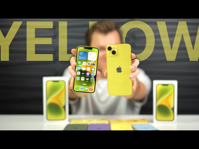 YELLOW iPhone 14 & 14 Plus - Color Comparison & Silicone Case Combos!