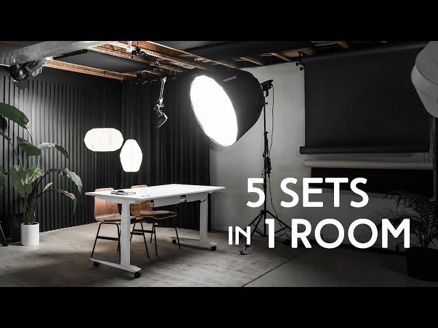 5 YOUTUBE FILMING SETS IN 1 ROOM | Our Multi-Functional Home Studio Breakdown