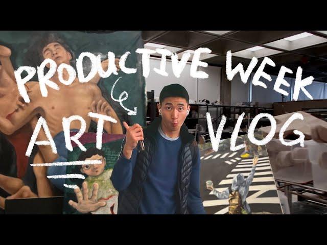 my first week back at art school ⭐️ productive studio vlog