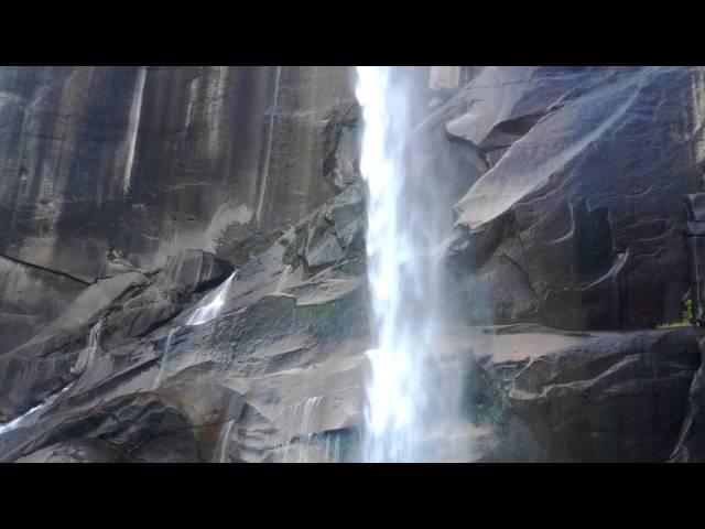 close up pan up of Vernal Falls in Yosemite