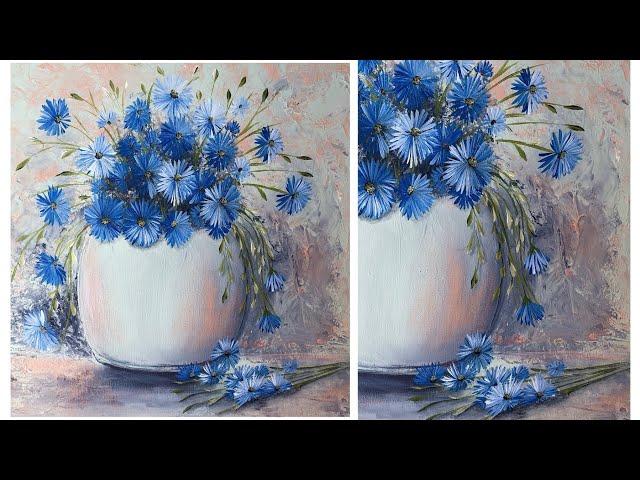 How to paint Flowers / Easy art with acrylic paint