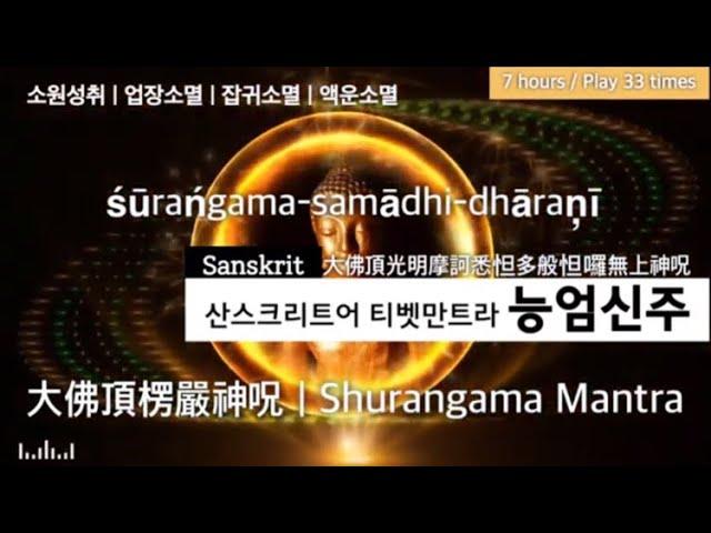 ️능엄신주경 인도 주술사 원음 +주파수 | 고통과 장애 해결 | 가위눌림 악몽 귀접 해결 | 업장소멸 소원성취 | 액운액살소멸