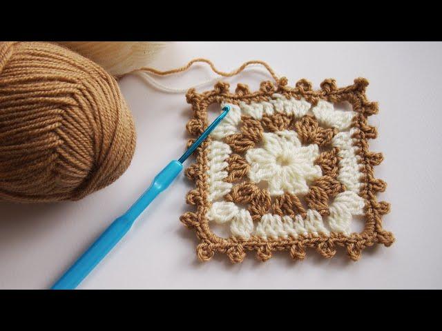 Квадратный мотив крючком* How to crochet a square* Как связать квадрат Просто и быстро!Урок 401