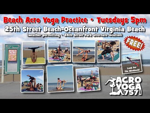 Acro Yoga on the Beach Jam - Promo Tuesdays - Acro Yoga 757