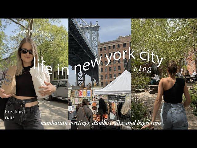 New York Vlog  Dumbo Flea, NYC Summer Ideas, Downtown Meetings, Farmers Market, Senegalese Brunch