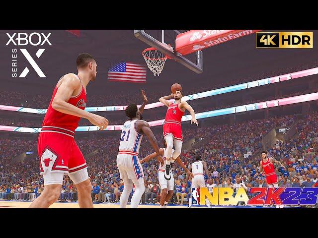 NBA 2K23 Gameplay [ XBOX SERIES X] - Chicago Bulls Vs Philadelphia 76ers [4K HDR]