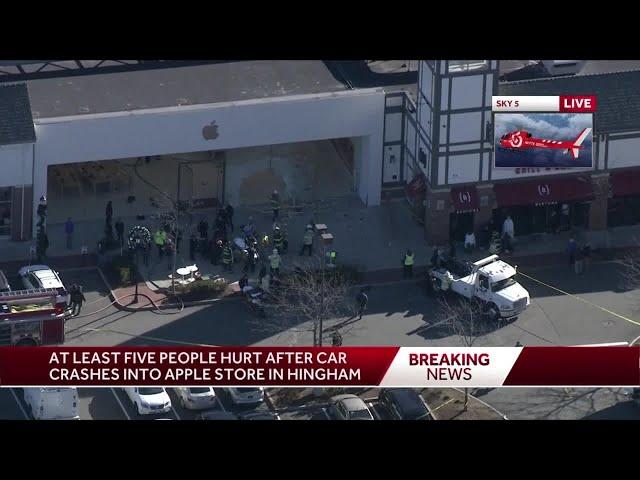 South Shore Hospital receiving several patients after vehicle crashes into Apple store