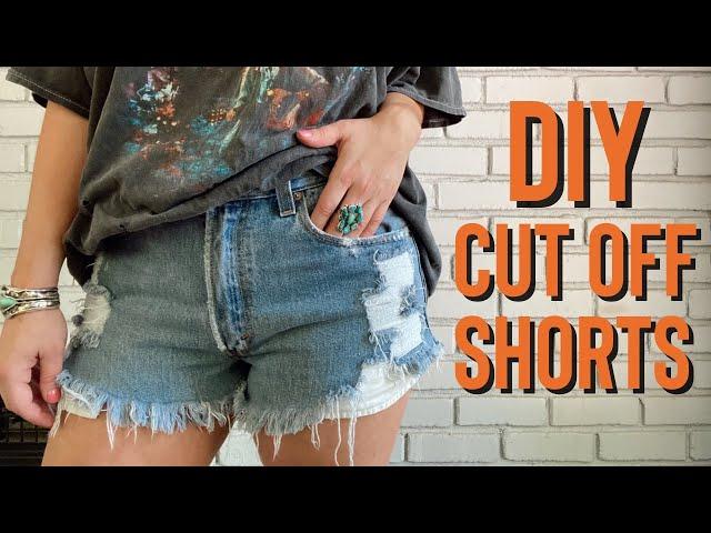 DIY Distressed Denim Cut Off Shorts From Jeans | Easy How To Tutorial