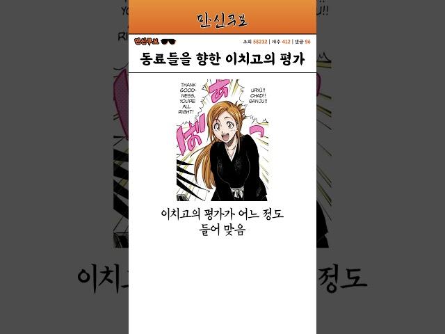 동료들을 향한 이치고의 냉철한 평가 ㅋㅋ