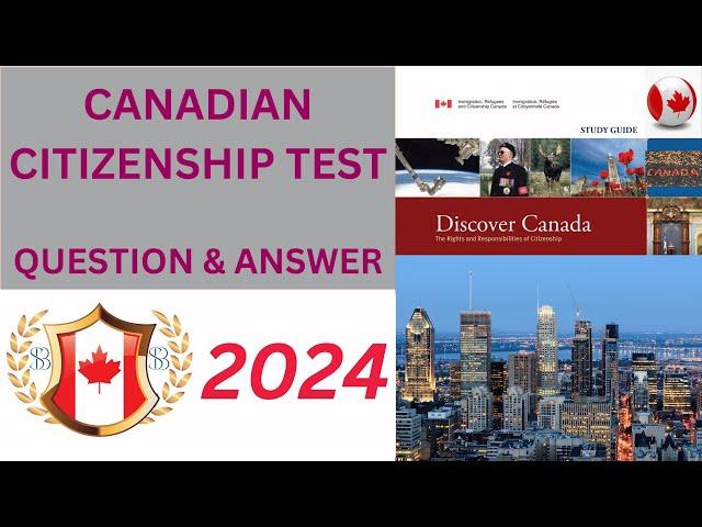 Canadian Citizenship Test || 2024 || Question & Answer.