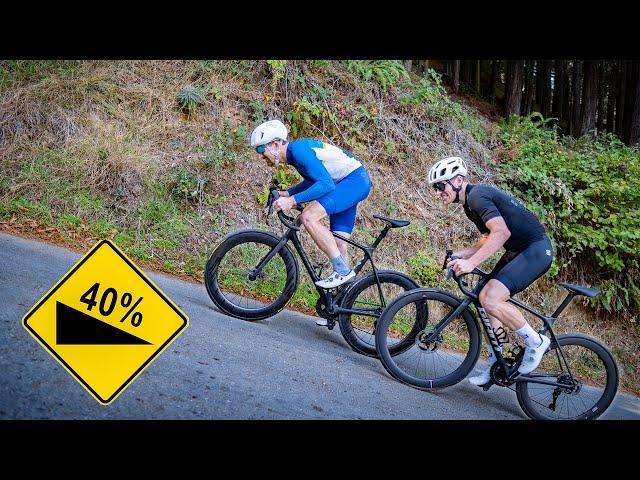 Sprinter vs Climber up NorCal's Steepest Climb