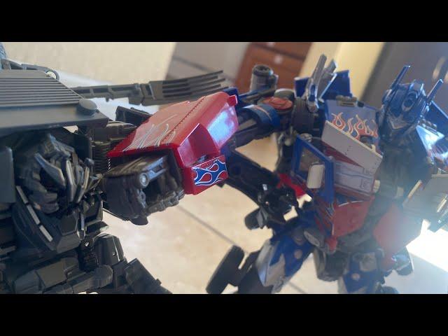 transformers 2007 Optimus prime vs bone crusher stop motion Vs 2