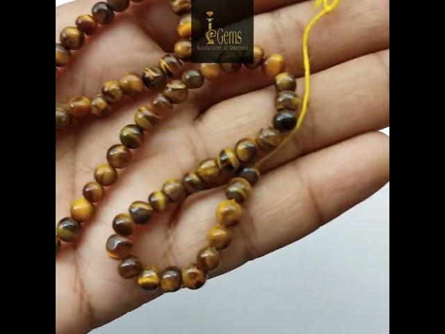 Natural Tiger Eye Beads Strands 13'' inch size only on iGems2021