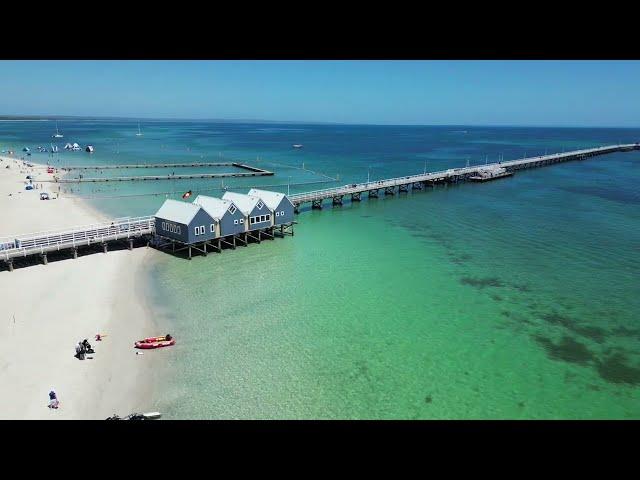 [4K Drone Video] Busselton Jetty in Western Australia, sea train!!