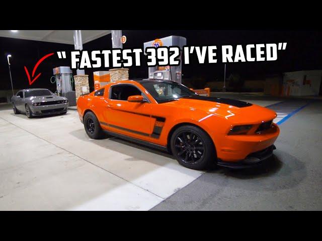 BOSS 302 MUSTANG called out my STOCK Challenger SRT 392 for a RACE!!