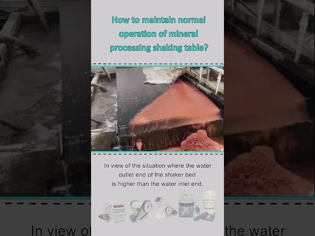 How to maintain normal operation of mineral processing shaking table?