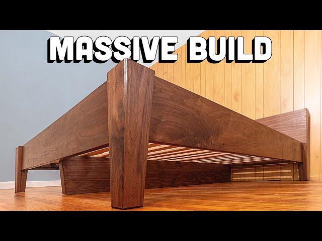 Making a Modern Bed with THICK Solid Walnut