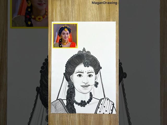 Mallika Singh As A Radha Drawing  #radhakrishna #krishna #mallikasingh #art