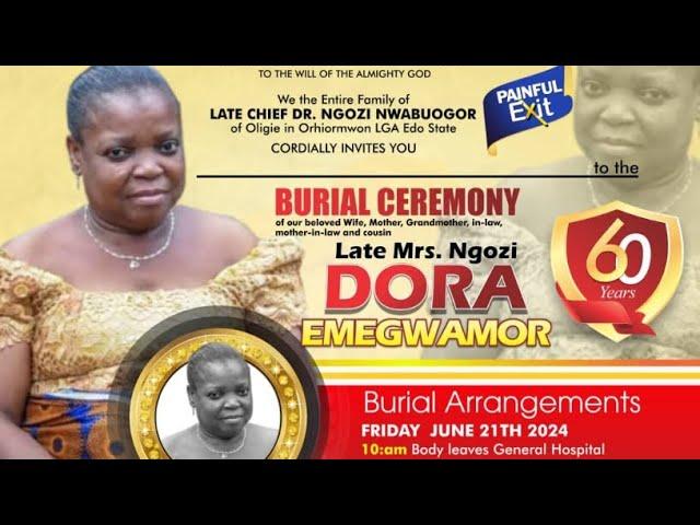 2.THE BURIAL CEREMONY OF LATE MRS NGOZI DORA EMEGWAMOR