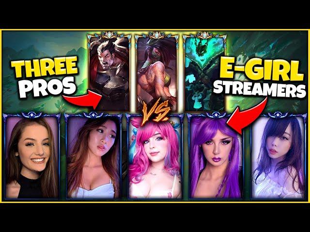 3 Pro Players vs. 5 Diamond E-Girls (3v5) *8 DIFFERENT POVS* Ft. BunnyFufuu - League of Legends