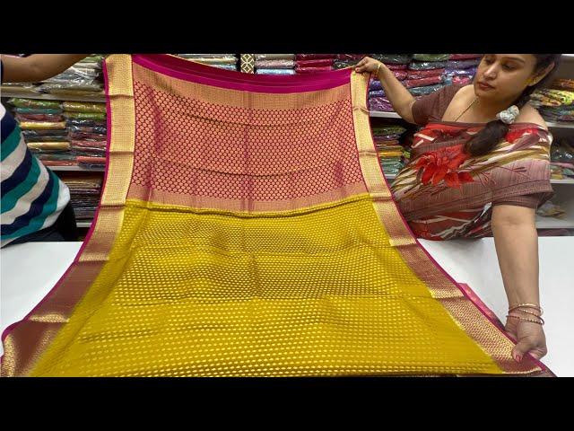 Bangalore Pure Mysore silk sarees||Single saree courier available