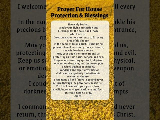 House Protection And Blessings Prayer | Prayer For Blessing House