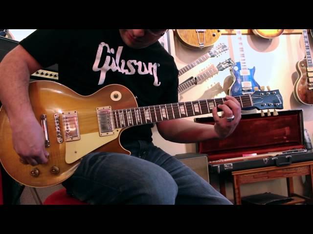 Mike Araiza plays a 1959 Gibson Les Paul Standard at Rumble Seat Music Southwest