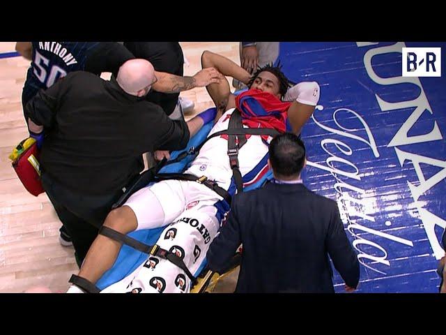 Pistons Crowd Chants for Jaden Ivey as He's Stretchered Off the Court After Leg Injury 