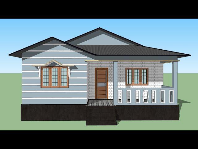 Tin shed house plan | 3 bedrooms tin set home design | village home plan with tin shed roofing