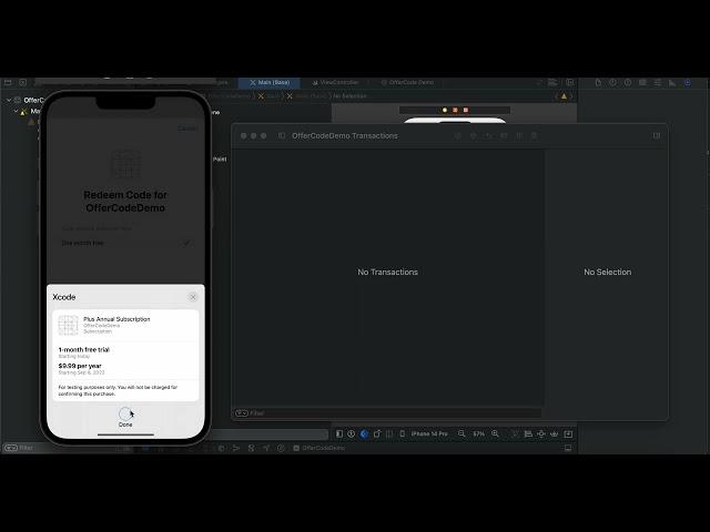 Offer code testing with StoreKit Manager in Xcode