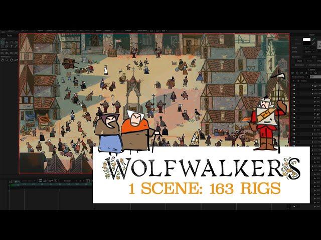 How would you handle a Wolfwalkers scene with 163 characters?