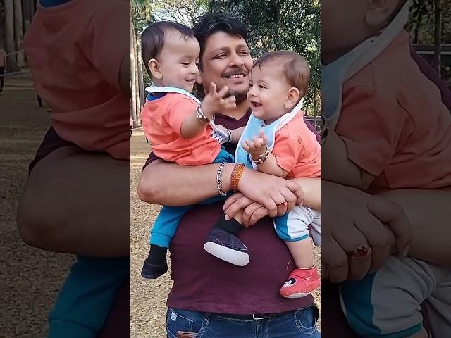 Meet our Twins who are enjoying nature with their Father #ytshorts#shortvideo