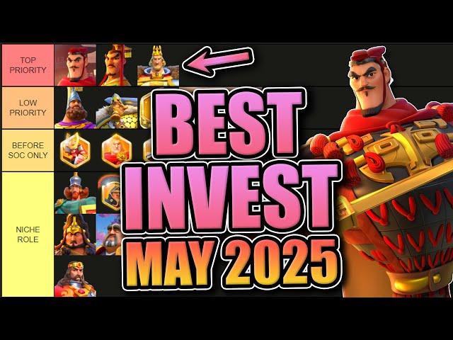 Legendary Investment Tier List [F2P & Low Spend -- Open Field] Rise of Kingdoms May 2025