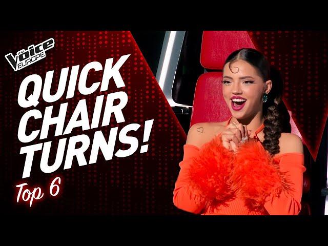 QUICKEST CHAIR TURNS in The Voice! | TOP 6 (Part 3)