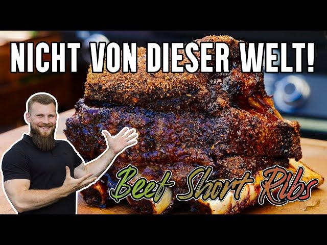 Die saftigsten & zartesten BEEF SHORT RIBS meines Lebens! Grill Rezept | Räuchern mit dem Gasgrill