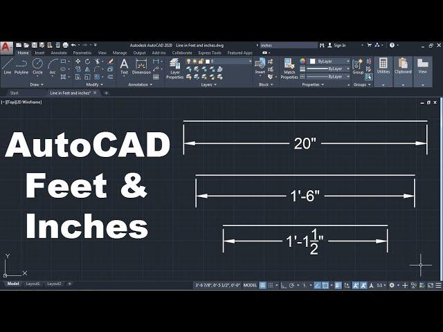 AutoCAD Draw Line in Feet and Inches